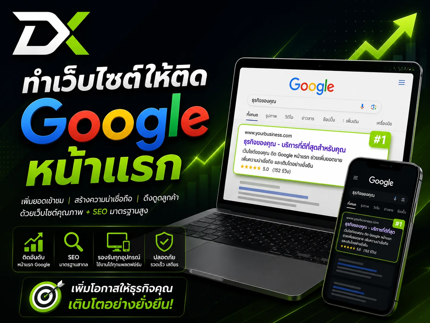ทำเว็บไซต์ให้ติด Google หน้าแรก — 9 ปัจจัย SEO ที่ต้องรู้ในปี 2026